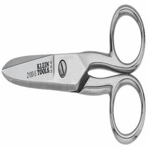 Klein® 2100-5 Electrician's Scissor, 1-7/8 in L of Cut, 5-1/4 in OAL, Steel Blade