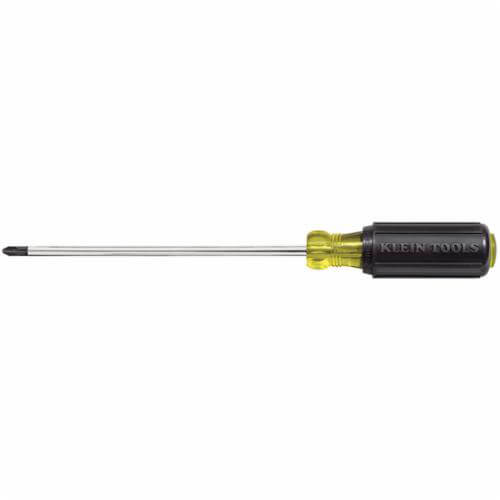 Klein® 603-10 Screwdriver, Cushion-Grip®, #2 Phillips® Point, 10 in Round Steel Shank, 14.313 in OAL, Rubber Handle