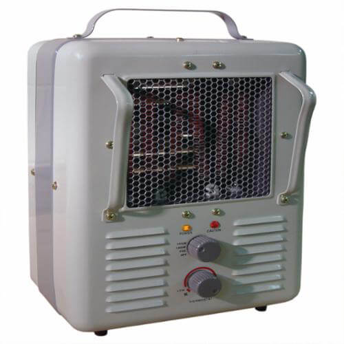 TPI 188TASA 1-Phase Fan Forced Milk-House Style Standard Portable Electric Heater, 5120 btu/hr Capacity, 120 VAC, 1.5/1.3 kW