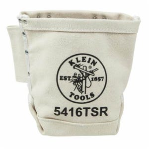 Klein® 5416TSR Tunnel Connection Bull Pin and Bolt Bag, 1 pocket, #4 Canvas, Natural, up to 3 in Capacity