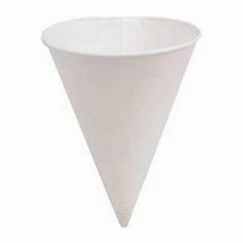 Igloo® 25010 Rolled Rim Cup, 4.25 oz Capacity, Conical Shape, Paper, White
