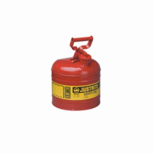 Justrite® 7120100 Type I Safety Can, 2 gal Capacity, 11-3/4 in dia x 13-3/4 in H, Galvanized Steel, Red