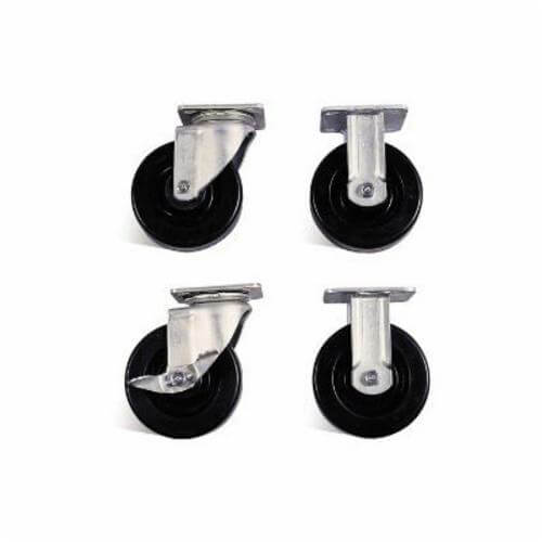 Knaack® 695 Caster Set with Brakes, 2600 lb Load Capacity, Use with All Jobsite Storage Model, Solid Polypropylene Hd