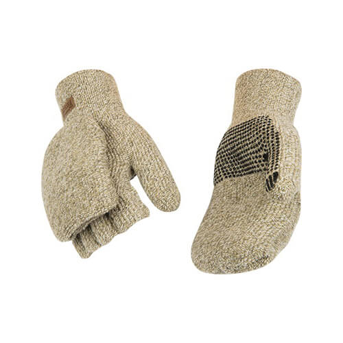 Kinco® Alyeska® 5210-XL General Purpose Gloves with Convertible Mitt Hood, Seamless/Snug Fit/Half Finger Style, XL, 45% Wool/55% Acrylic Palm