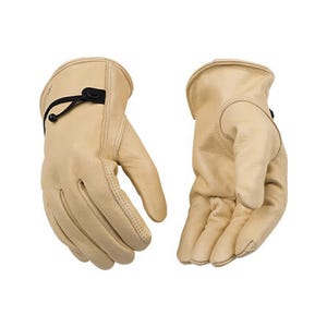 Kinco® 99-XL Driver Gloves with Pull-Strap, Drivers, Out-Seam Index Finger/Keystone Thumb Style, XL, Cowhide Leather Palm, Cowhide Leather, Tan