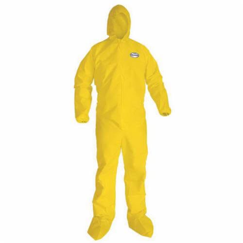 KleenGuard* 00685 A70 Chemical Spray Protection Disposable Coverall, 2XL, Yellow, Polyethylene Film/Spunbond Polypropylene