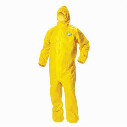 KleenGuard* 09815 A70 Chemical Spray Protection Disposable Coverall, 2XL, Yellow, Polyethylene Film/Spunbond Polypropylene