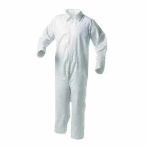 KleenGuard* 38919 A35 Liquid and Particle Protection Plain Disposable Coverall, XL, White, Microporous Film Laminate