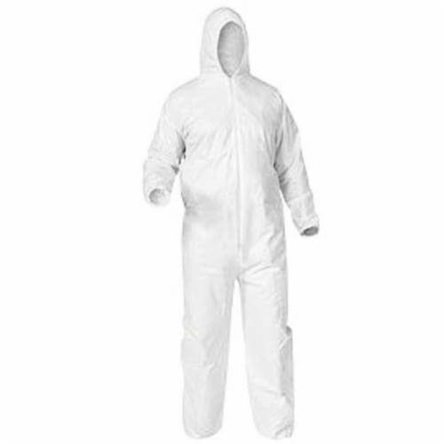 KleenGuard* 38941 A35 Lightweight Liquid and Particle Protection Disposable Coverall, 2XL, White, Microporous Film Laminate