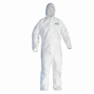KleenGuard* 44324 A40 Liquid Particle Protection Disposable Coverall, XL, White, Microporous Film Laminate, 26-1/2 in Chest, 38-1/2 in L Inseam