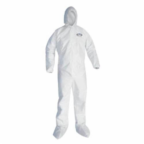 KleenGuard* 44334 A40 Liquid Particle Protection Disposable Coverall, XL, White, Microporous Film Laminate, 26-1/2 in Chest