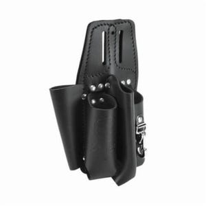 Klein® 5118C Slotted Tool Pouch, 4 pocket, For use with 7 to 9 in Side Cutting Plier, Screwdriver, Leather, Black