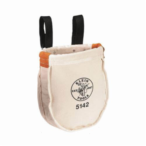 Klein® 5142 1 pocket Utility Bag, 8 x 3 in dia Top, Canvas, Tan