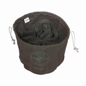 Klein® 5151 Drawstring Bag, Olive Canvas, Black