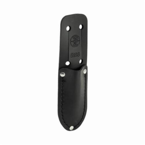 Klein® 5188 Slotted Knife Holder, 1 pocket, For use with 44200 Cable Splicer's Knife, Leather, Black, Up to 2.25 in Belt Width