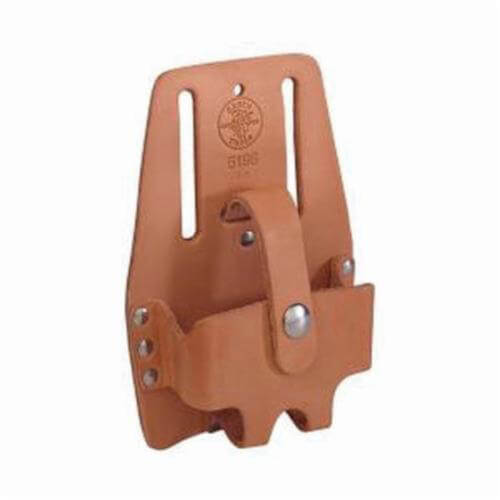 Klein® 5196 Large Slotted Tape Measure Holder, 1 pocket, For use with 93430 Magnetic Tape Measure, Leather, Natural