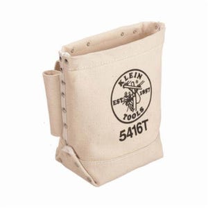 Klein® 5416T Tunnel Loop Bull Pin/Bolt Bag, 3 pocket, Canvas, Natural