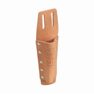 Klein® 5417 Slotted Bull Pin Holder, 1 pocket, For use with Standard Bull Pin, Leather, Tan