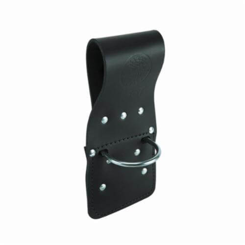 Klein® 5456T Tunnel Hammer Holder, 1 pocket, For use with Hammers, Leather, Black, Up to 4 in Belt Width