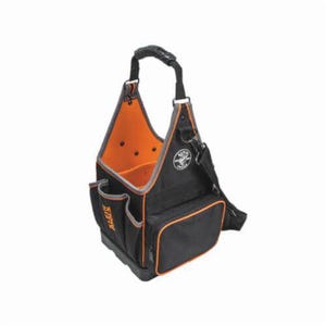 Klein® Tradesman Pro™ 554158-14 Large Open Top Closure Electrician's Tool Tote, 1680D Ballistic Weave, Black/Orange