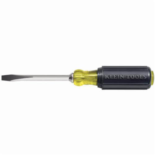 Klein® 600-4 Keystone Screwdriver, Heavy Duty, Cushion-Grip®, 1/4 in Point, 4 in Steel Square Shank, 8-11/32 in OAL, Non-Magnetic