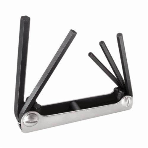 Klein® 70579 Key Set, 5 pc, 2-11/16 to 3-13/16 in L Keys, 5-3/8 in L Handle, Alloy Steel, Nickel Chrome