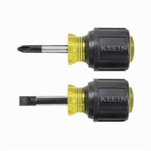 Klein® 85071 Screwdriver Set, 2 pc, Steel/Acetate with Vinyl Grip Handle, Polished Chrome