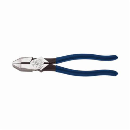Klein® D213-9 Square Nose Lineman's Plier, 1-19/32 in L x 1-1/4 in W x 5/8 in Thick Tool Steel Jaw, Crosshatch Knurled Jaw Surface