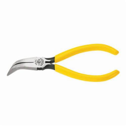 Klein® D302-6 Electronic Long Nose Plier, Curved/Knurled, 1-1/2 in L x 0.688 in W Jaw, 6-3/8 in OAL, 3/32 in W Tip