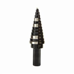 Klein® KTSB14 Step Drill Bit, 3/16 in dia Min Hole, 7/8 in dia Max Hole, Steel, 3/8 in Shank