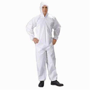 Lakeland® TG428 Disposable Coverall, Micromax®, Elastic Ankle, Serged Seam, Zipper Closure, White