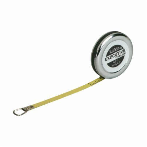 Lufkin® W606P Executive® Pocket Tape Measure, 6 ft L x 1/4 in W Blade, Steel Blade, 1/64ths Graduation