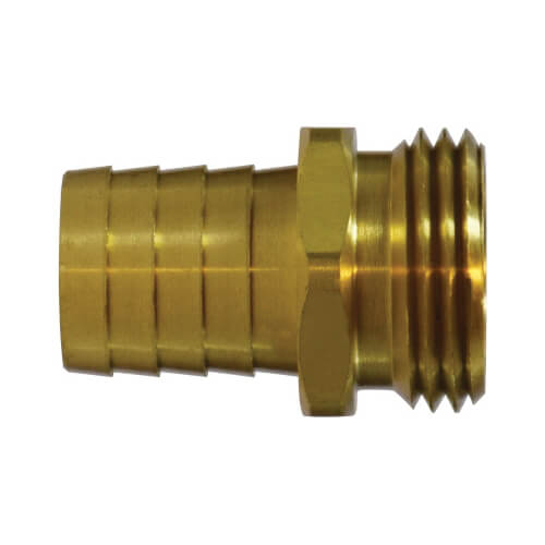 Midland Metal 30473 Short Shank Hose Swivel Adapter, 3/4 in, Barb x MGH, Brass