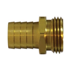 Midland Metal 30473 Short Shank Hose Swivel Adapter, 3/4 in, Barb x MGH, Brass