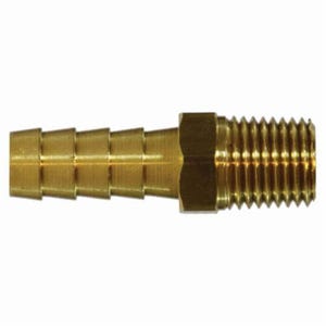 MMM 32307 Rigid Adapter, 1 x 1/2 in Nominal, Hose Barb x MNPTF End Style, Brass, Import