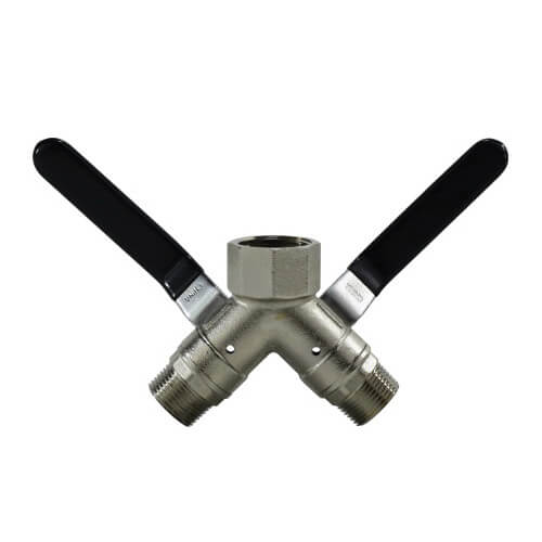 MMM 947126 3-Way Vented Ball Valve, 1 x 3/4 in Nominal, MNPT x FNPT End Style, Brass Body, Full Port, PTFE Seat/Viton® O-Ring Soft goods, Import