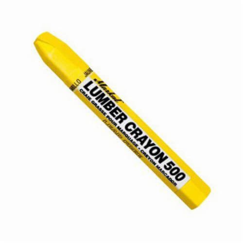 Markal® 080321 500 Clay Based Lumber Crayon, 1/2 in Hex Tip, Yellow