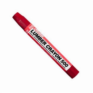Markal® 080322 500 Clay Based Lumber Crayon, 1/2 in Hex Tip, Red