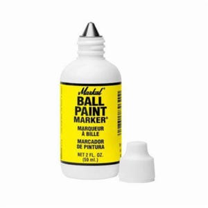Markal® 084621 Ball Paint Marker® Liquid Paint Marker, 1/8 in Ball Point Tip, Plastic/Steel, Yellow