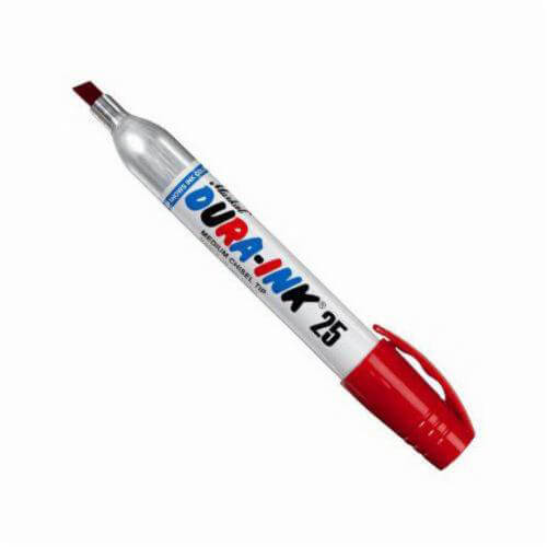 Markal® 96222 Dura-Ink® 25 King Size Permanent Ink Marker, 1/8 to 1/4 in Chisel Tip, Fiber Tip, Red
