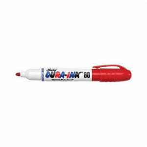 Markal® 096535 Dura-Ink® 60 Fast Drying Permanent Ink Marker, 1/8 in Bullet/Medium Tip, Red