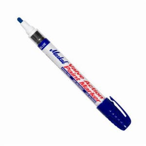 Markal® 096825 Valve Action® Liquid Paint Marker, 1/8 in Bullet/Medium Tip, Fiber Nib/Metal Barrel, Blue