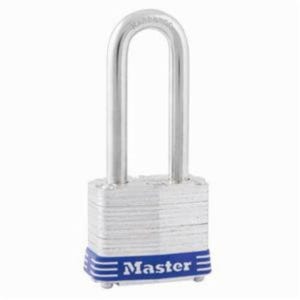 Master Lock® 3DLH Safety Padlock with 2 in Shackle, Keyed Different Key, 9/32 in Shackle, Laminated Steel Body, Silver