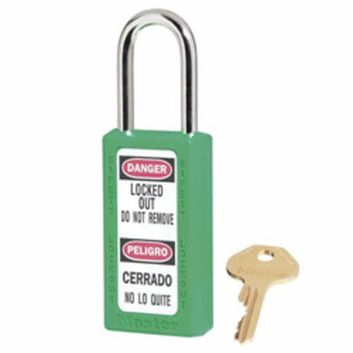Master Lock® 411KAGRN Zenex™ 411 Lockout Padlock, Alike Key, Green, Thermoplastic Body