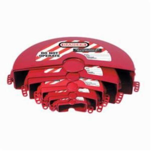 Master Lock® 485 Rotating Gate Valve Lockout, Fits Handle 1 to 13 in, 4 Padlocks, 5/16 in Max dia Padlock Shackle, Zenez™ Thermoplastic