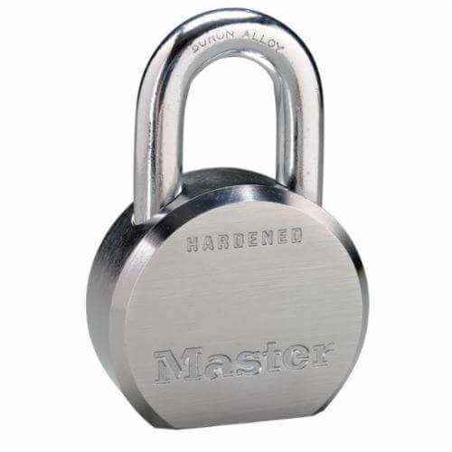 Master Lock® 6230 ProSeries® Rekeyable Safety Padlock, Keyed Different Key, 7/16 in Shackle, Solid Steel Body, Silver