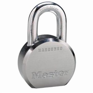 Master Lock® 6230 ProSeries® Rekeyable Safety Padlock, Keyed Different Key, 7/16 in Shackle, Solid Steel Body, Silver