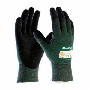 PIP® 34-8743/XS MaxiFlex® Unisex Cut-Resistant Gloves, XS, Black/Green, MicroFoam/Nitrile Coating