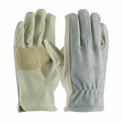 PIP® Maximum Safety® 122-169/L Ergonomic Anti-Vibration Gloves, L, Split Cowhide Leather, Slip-On/Open Cuff