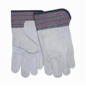 MCR Safety 1317 General Purpose Gloves, Leather Palm, Gunn Pattern/Standard Finger/Wing Thumb Style, L, Cowhide Leather Palm, Gray